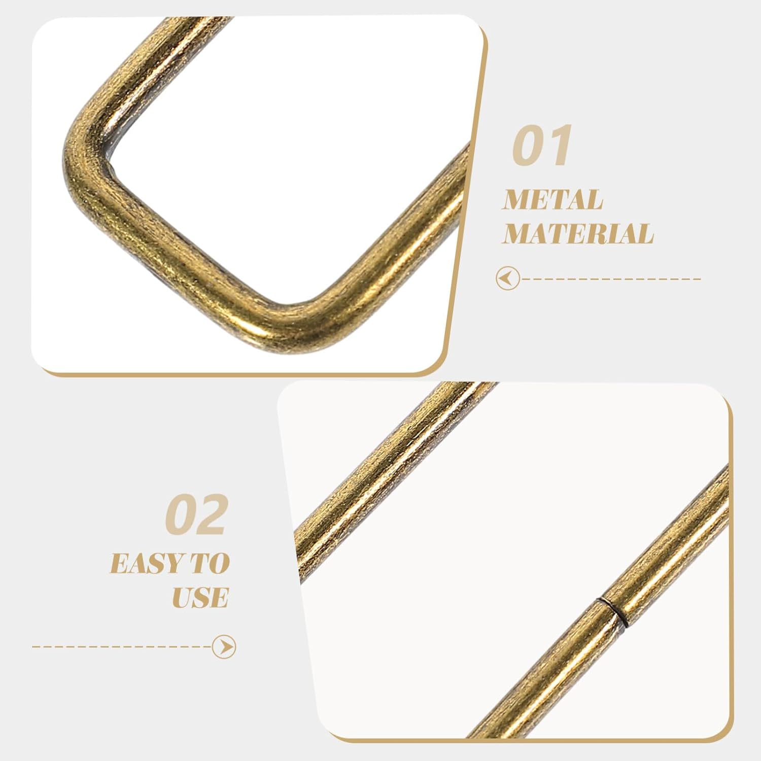 Thumbnail 4 de 20pcs Bronze Metal Buckle Rings for Bag Making (strap keepers for shoes, belts, backpacks, DIY)