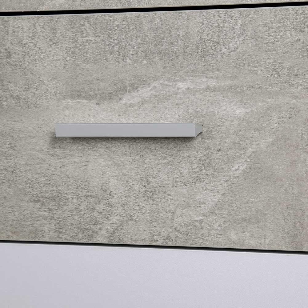 Thumbnail 5 de BAKAJI Mobile Madia con 2 Cassetti e 2 Ante, 82x35x80 cm – Design Moderno in MDF Bianco e Grigio Effetto Cemento
