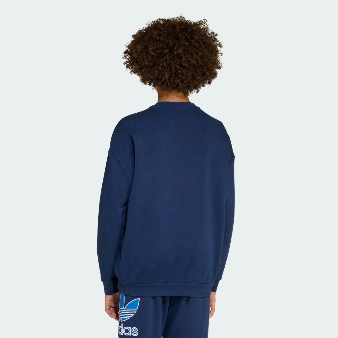 Detalle 2 de Sudadera cuello redondo Trefoil (Adolescentes) de Adidas, azul