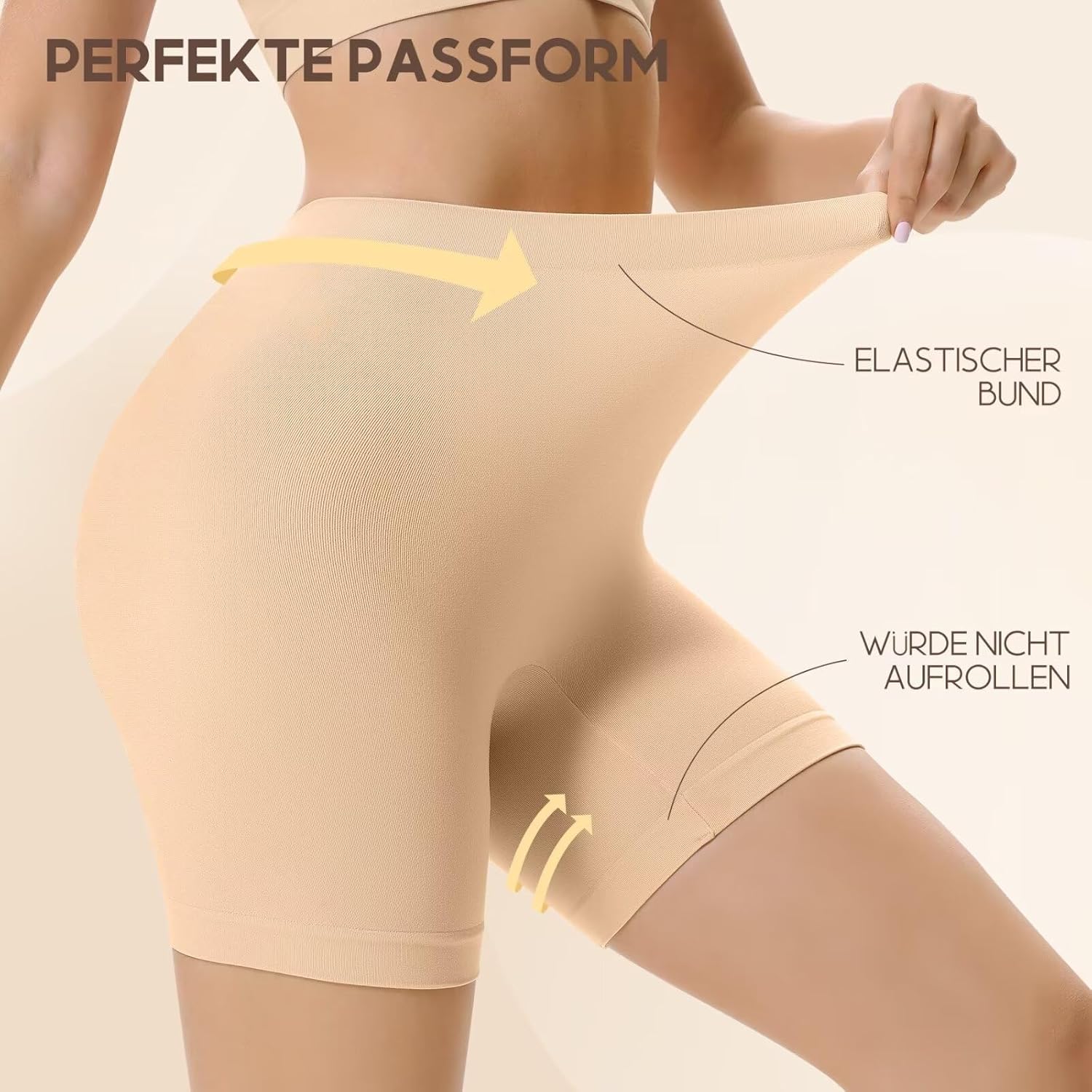 Detalle 2 de YouShow pantaloncini sottogonna donna antistress/sfregamento senza cuciture (pacco da 3)