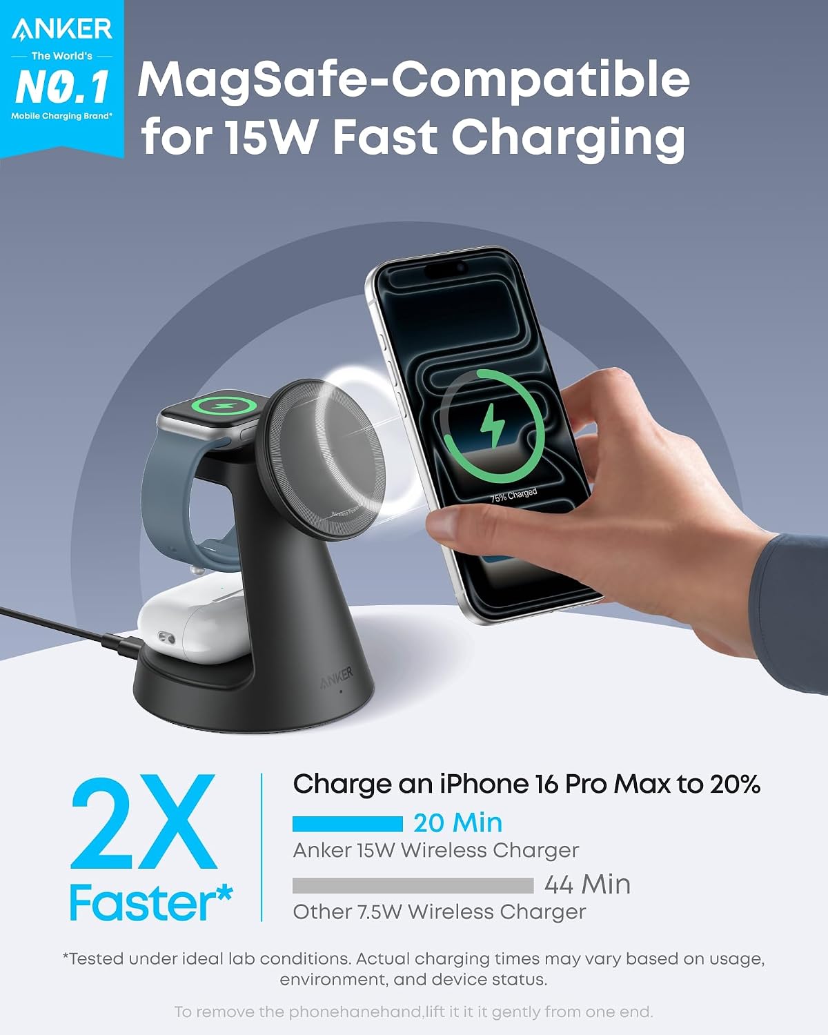 Thumbnail 1 de Anker MagGo 3-in-1 Wireless Charger