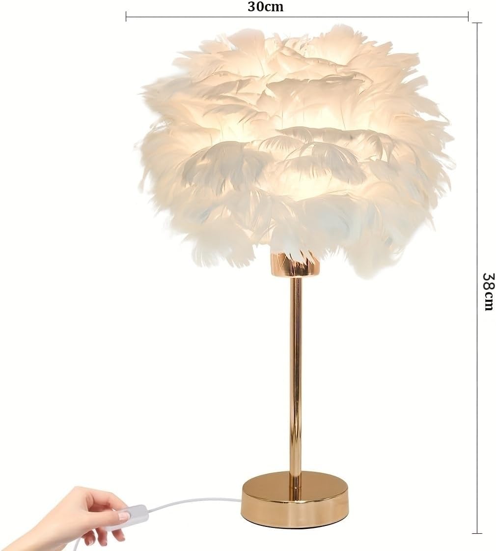 Thumbnail 1 de KUOP Nachttischlampe Moderne Tischleuchte E27 Schlaflicht Federlampe Weiß, 30 cm × 38 cm