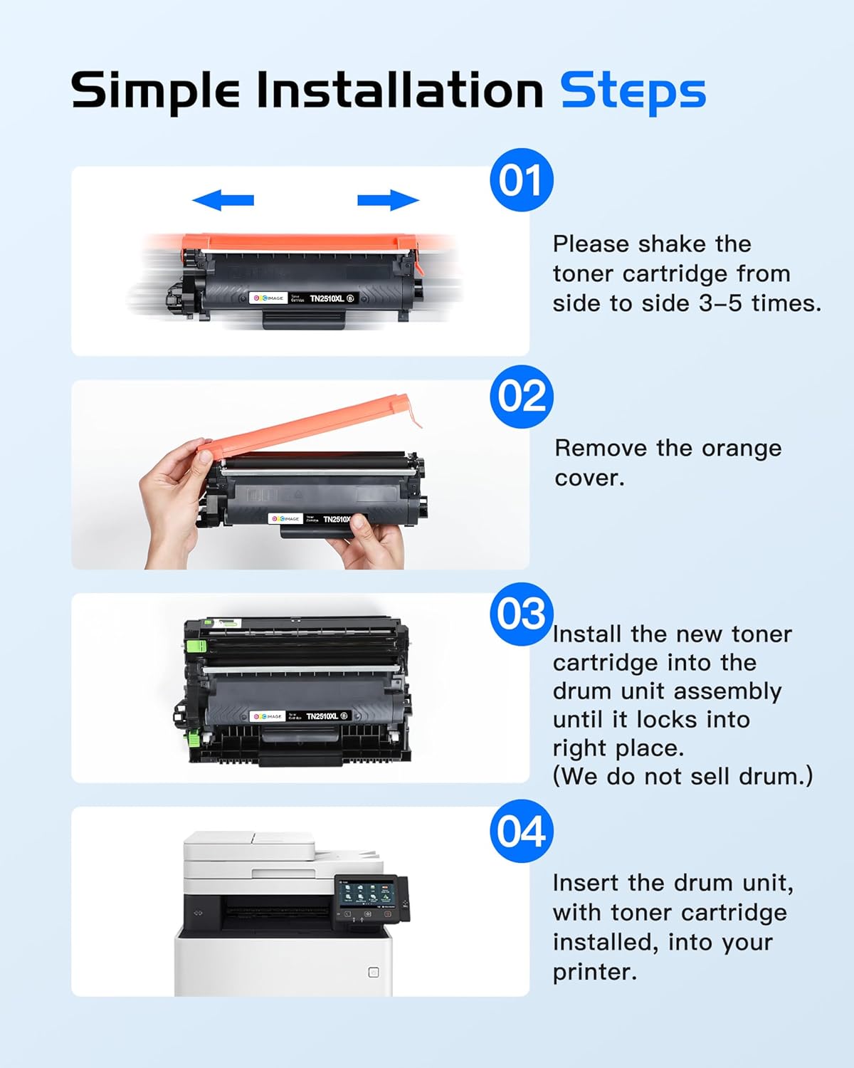 Detalle de GPC IMAGE TN2510 XL kompatibler Toner TN-2510XL (2er-Pack) für Brother MFC-L / HL / DCP