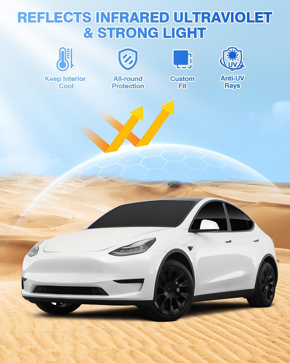 Detalle de Canvcle Window Sun Shade Set for Tesla Model Y
