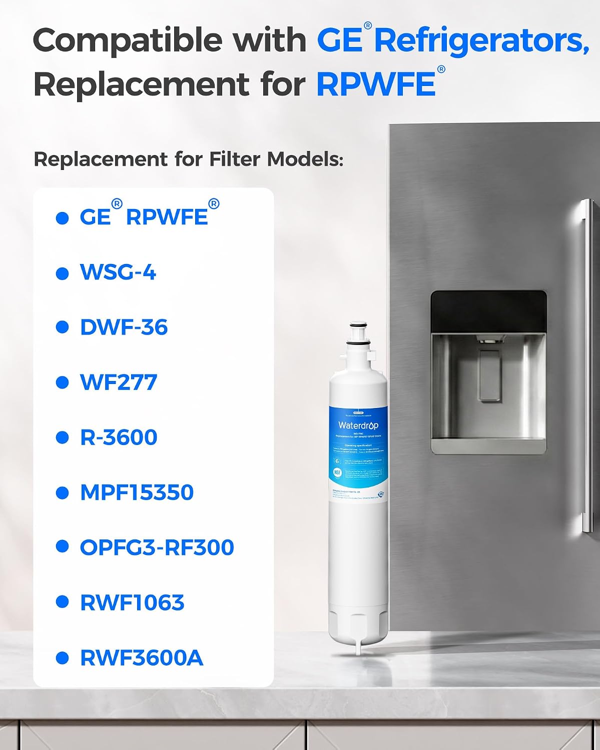 Thumbnail 1 de Waterdrop refrigerator water filter WD-F19C