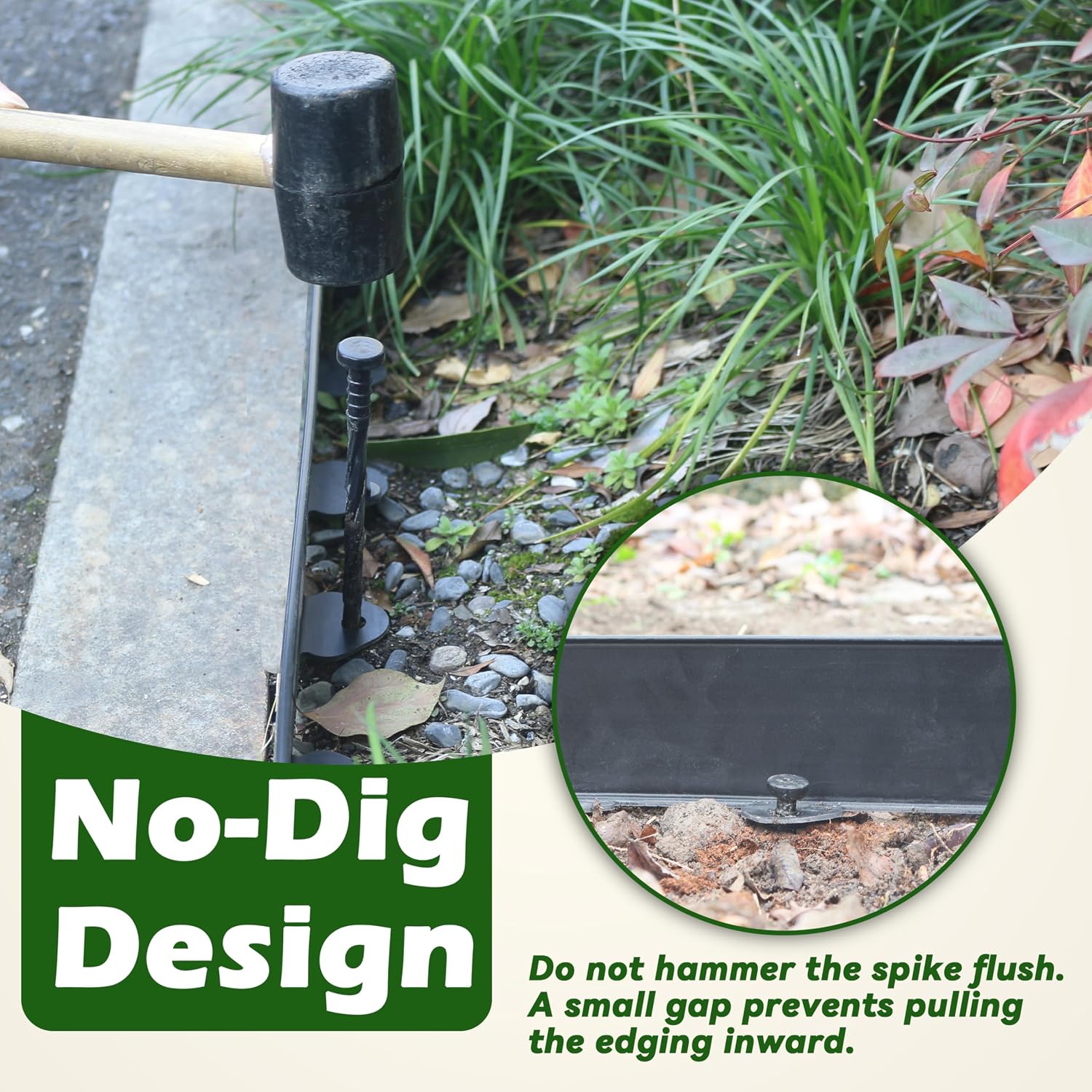 Detalle 2 de Gardzen GGE-E4 40-Foot Landscape Edging, 3-Inch Flexible Plastic Border