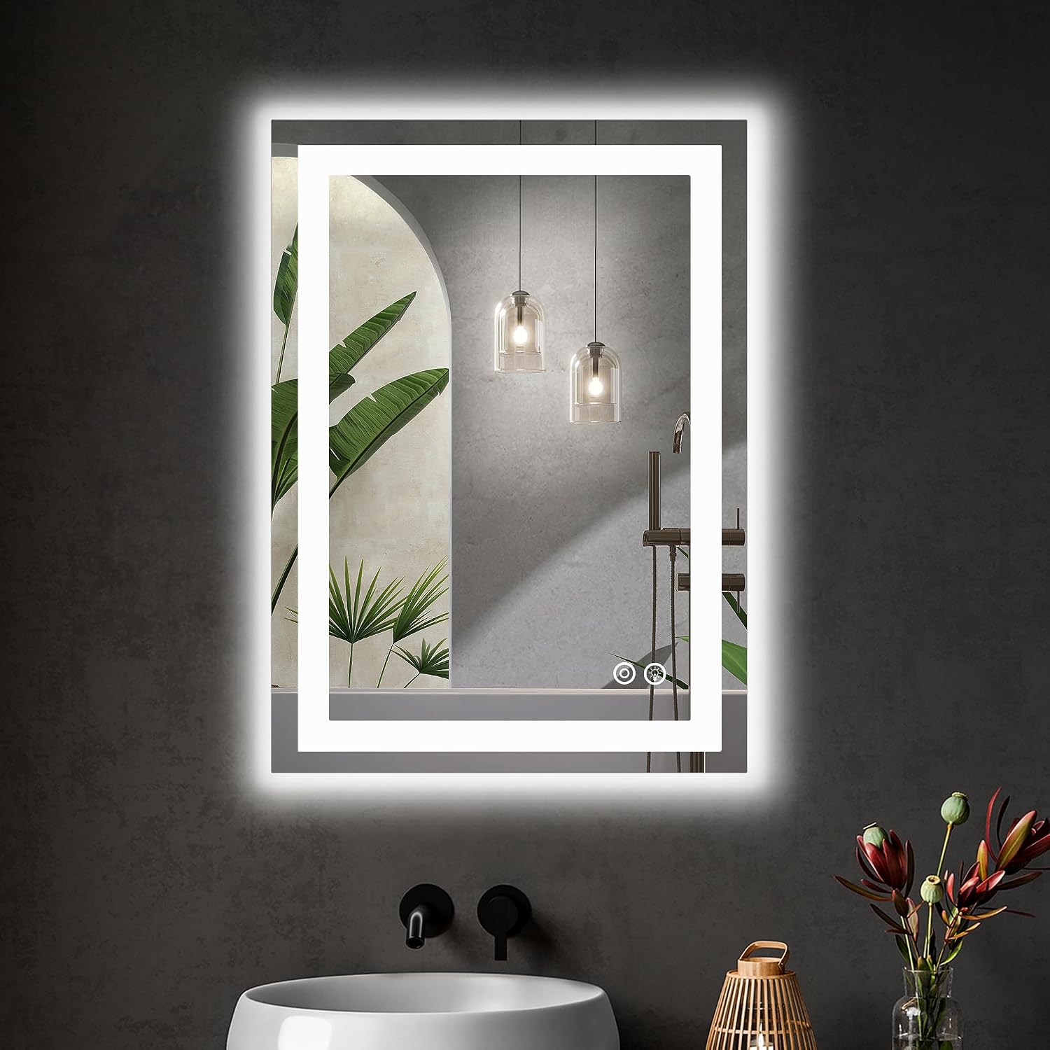 Detalle de DUMOS LED Bathroom Mirror 20.1 x 28.1 inches