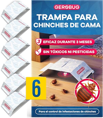Detalle de Gerobug: Trampa adhesiva para chinches de cama (6 unidades) – monitorización sin químicos