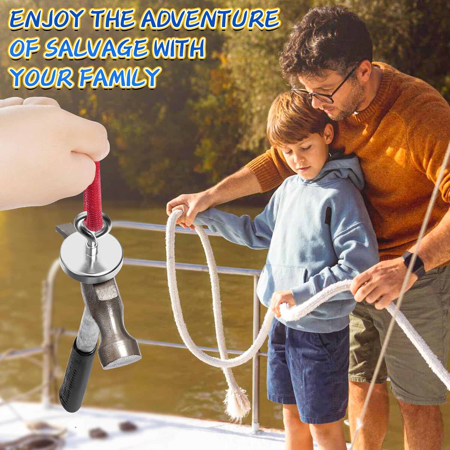 Detalle de Grtard 68kg Pulling Fishing Magnet: Durable Neodymium Tool for River Retrievals
