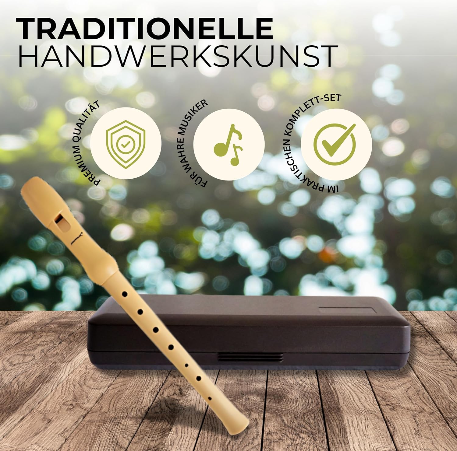 Detalle 2 de Blockflöte Holz Sopran deutsch Griffweise aus Ahorn – GADGET HERO, Einsteiger