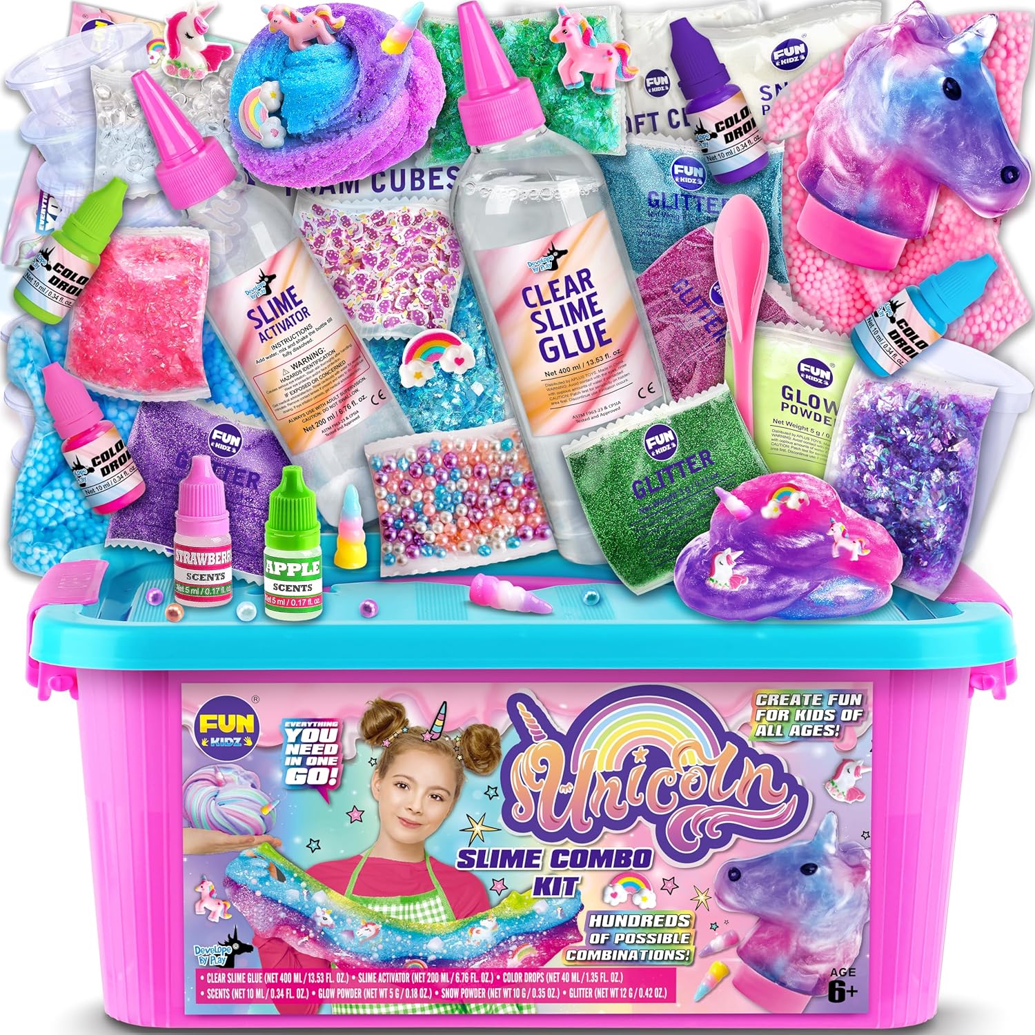 Detalle de Fluffy Unicorn Slime Kit for Girls 1000 ml