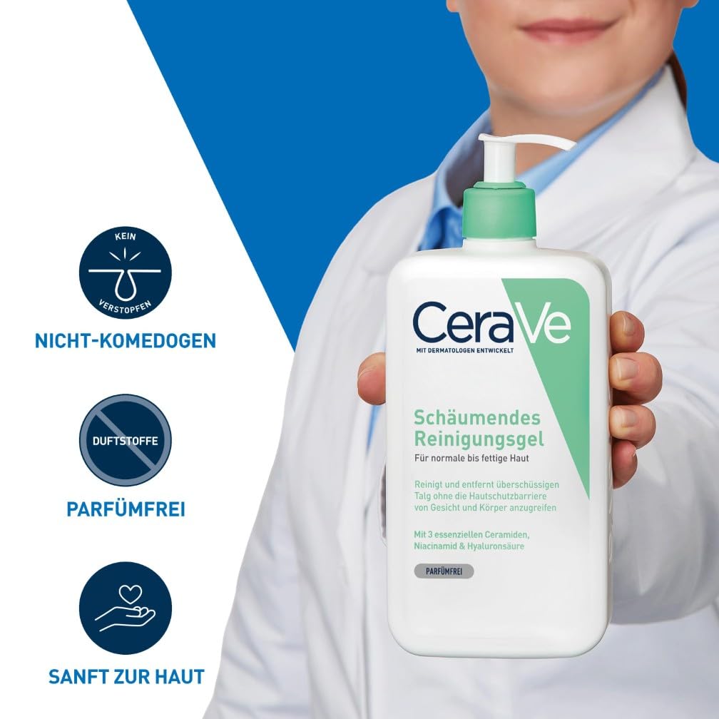 Thumbnail 2 de CeraVe Schäumendes Reinigungsgel – feuchtigkeitsspendend, hautstärkend, für normale bis fettige Haut