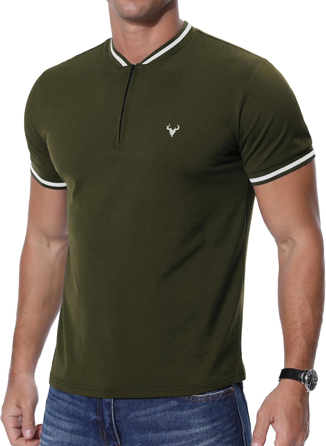 Detalle 2 de MLANM Zip Henley T‑shirt for Men