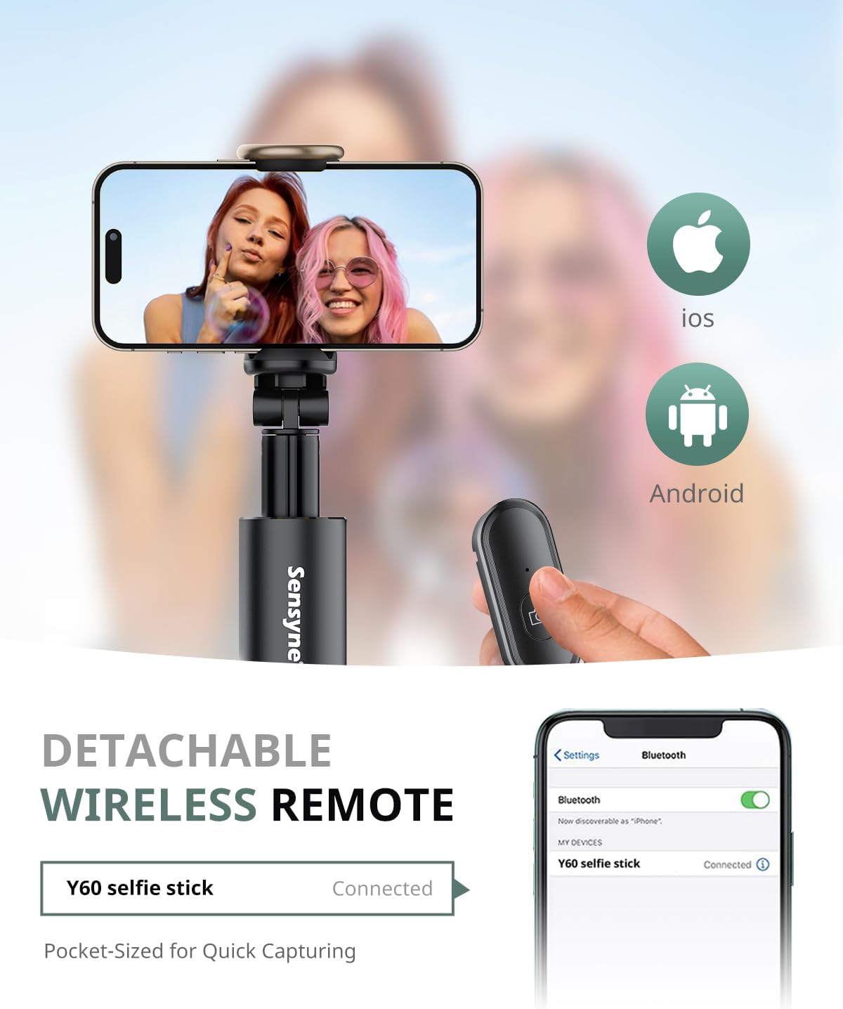 Thumbnail 2 de Sensyne 60" Phone Tripod with Wireless Remote