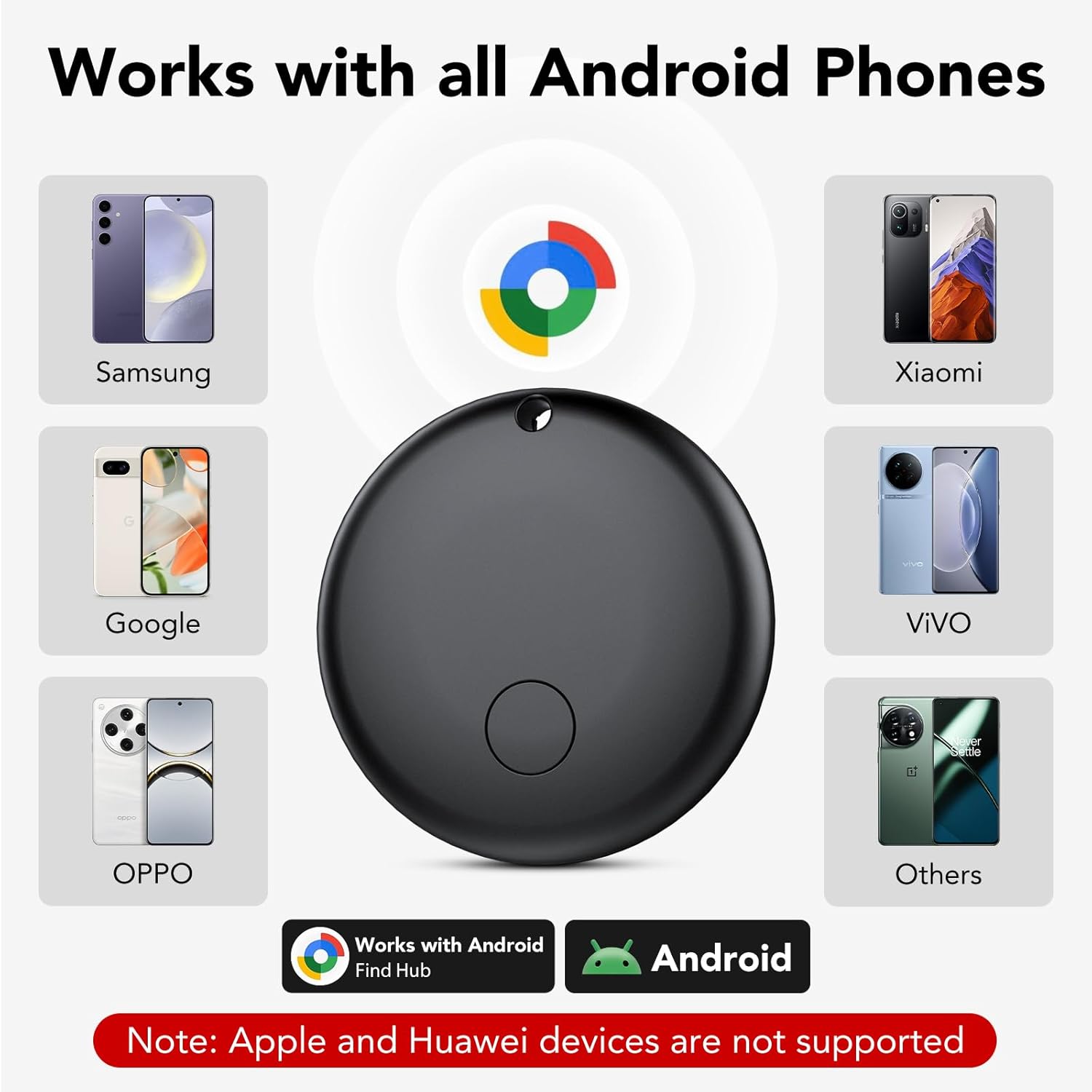 Detalle 2 de Android Tracker Tags-4 Pack (NOT iOS or HarmonyOS): A practical Android-focused item locator