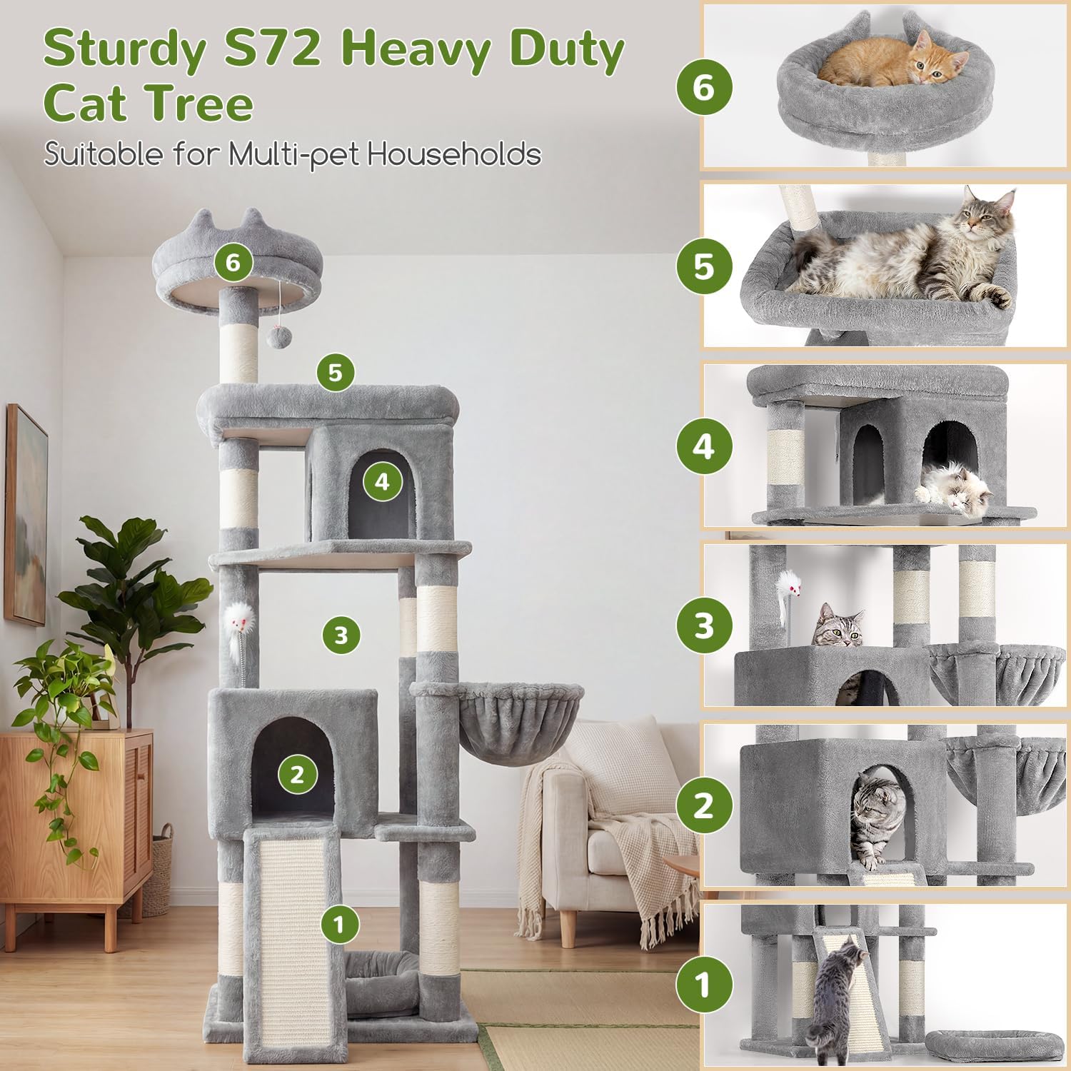 Detalle de Globlazer Cat Tree, 72-Inch