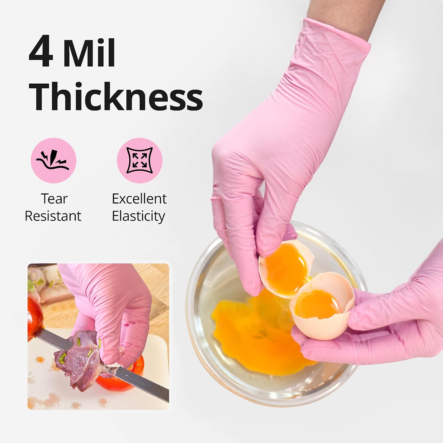 Detalle de SwiftGrip 4 Mil Nitrile Exam Gloves, Cherry Blossom, Latex-Free