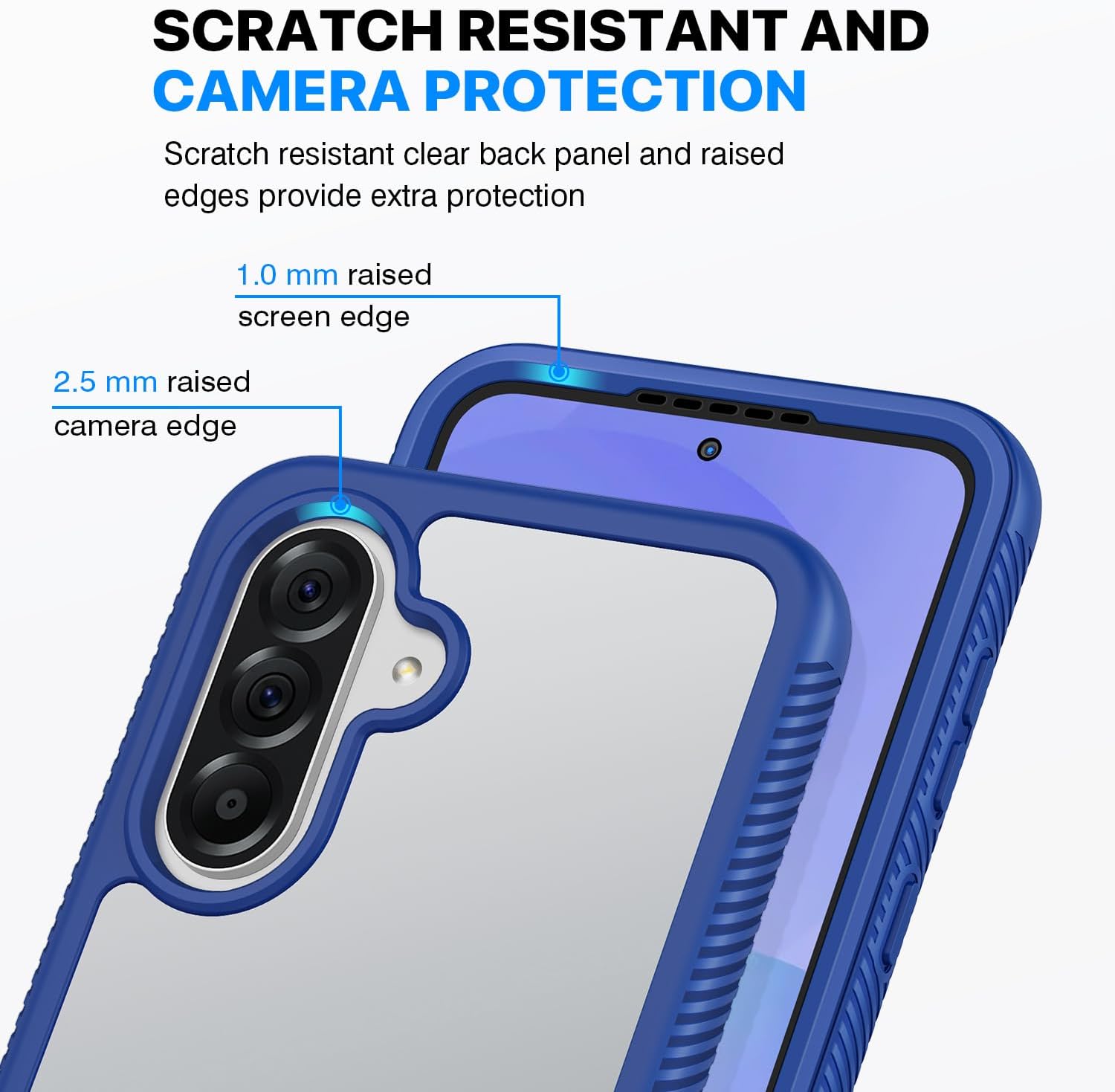 Detalle de CENHUFO Samsung A36/A56/A37 Case with Built-in Screen Protector — 360° Full Body Shockproof Blue