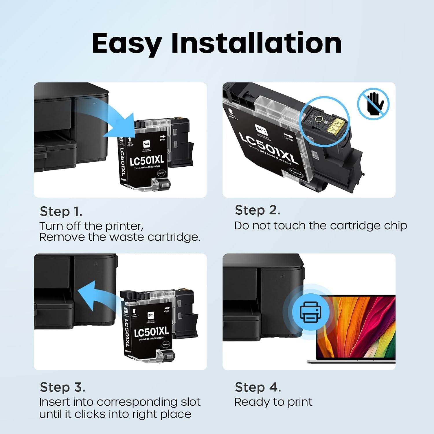 Thumbnail 3 de belietop LC501XL Black Ink Cartridges, 2-Pack for Brother Printers