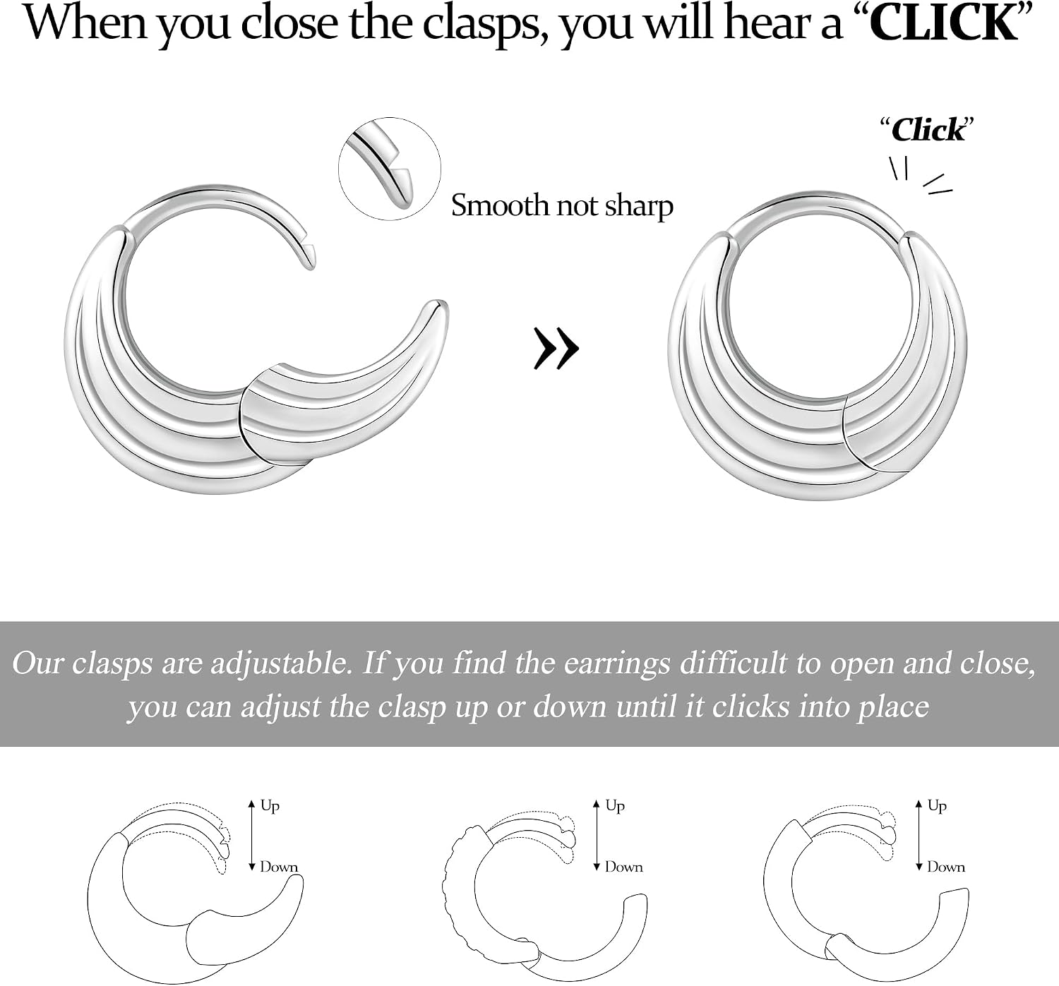 Thumbnail 6 de Poxtex Huggie Hoop Earrings 8mm 💍