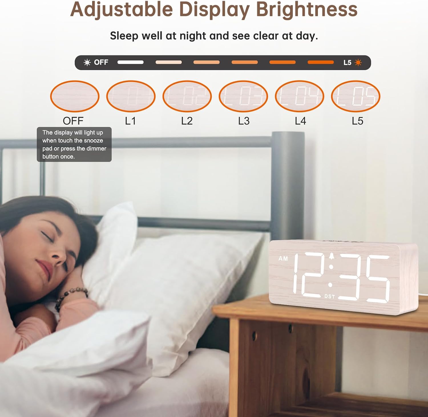 Thumbnail 3 de DreamSky Wooden Digital Alarm Clock