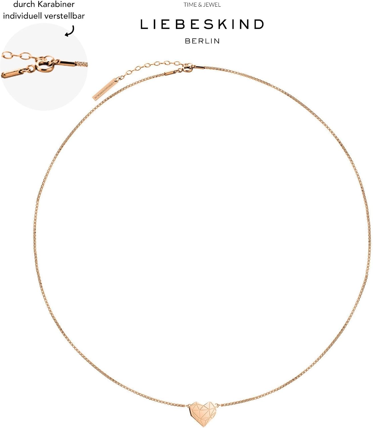 Detalle de LIEBESKIND BERLIN Damen-Collier Edelstahl (roségold) – 40 cm