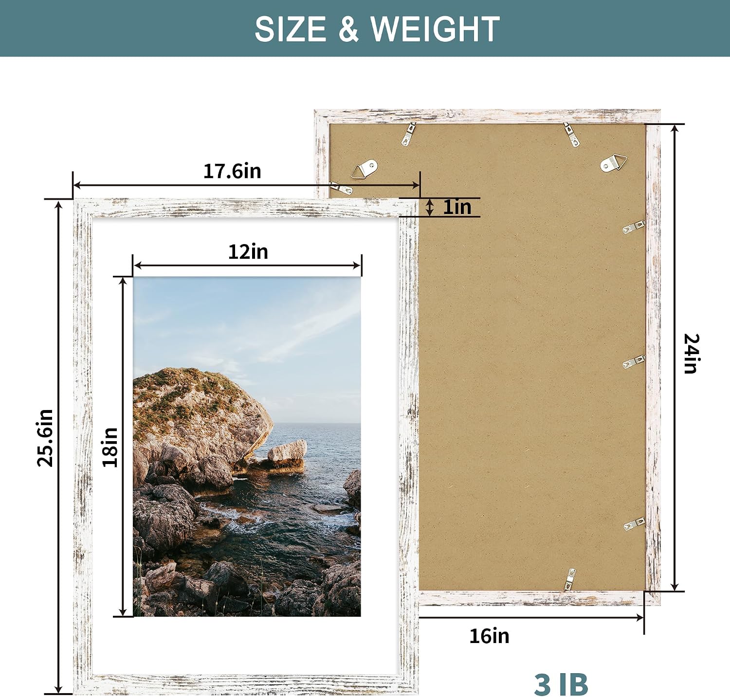 Thumbnail 2 de iRahmen 16 x 24-inch White Poster Picture Frames 🖼