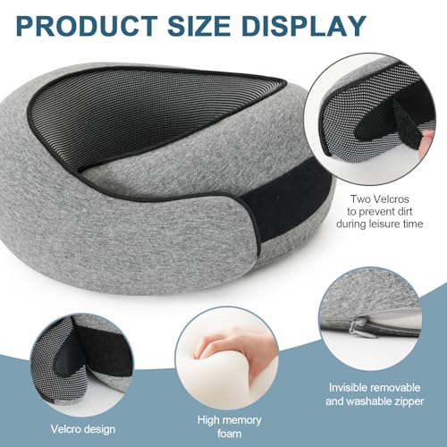 Thumbnail 2 de Purecas Memory Foam Travel Neck Pillow with 360° Support