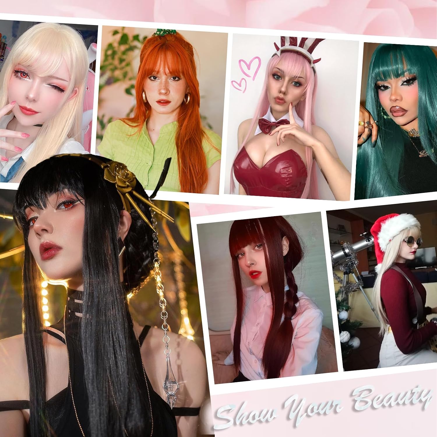 Detalle de Bkiyyi Long Straight Synthetic Wig, 24-inch