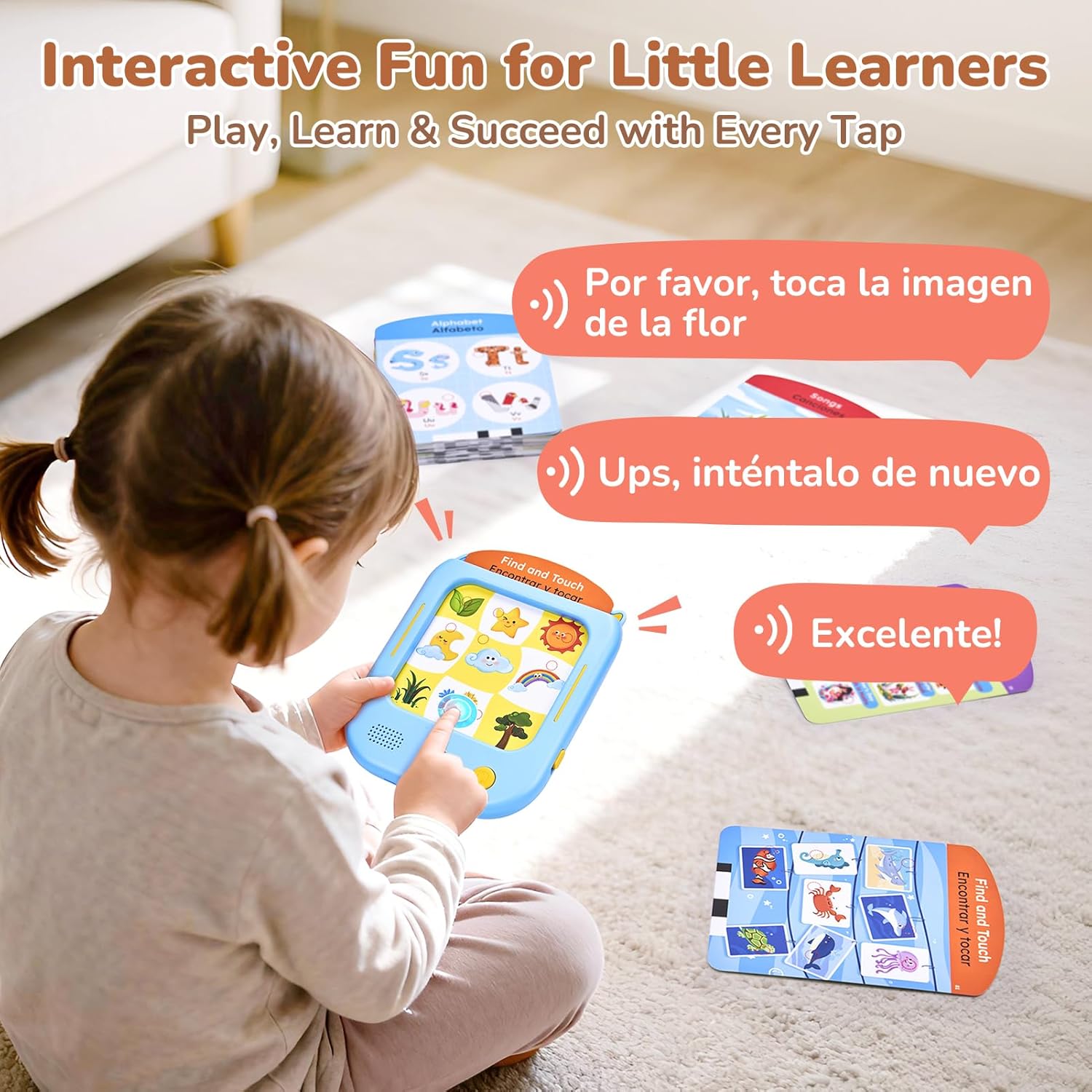 Thumbnail 4 de JoyCat Bilingual Kids Learning Tablet: A Screen-Free Montessori Reading & Language Kit