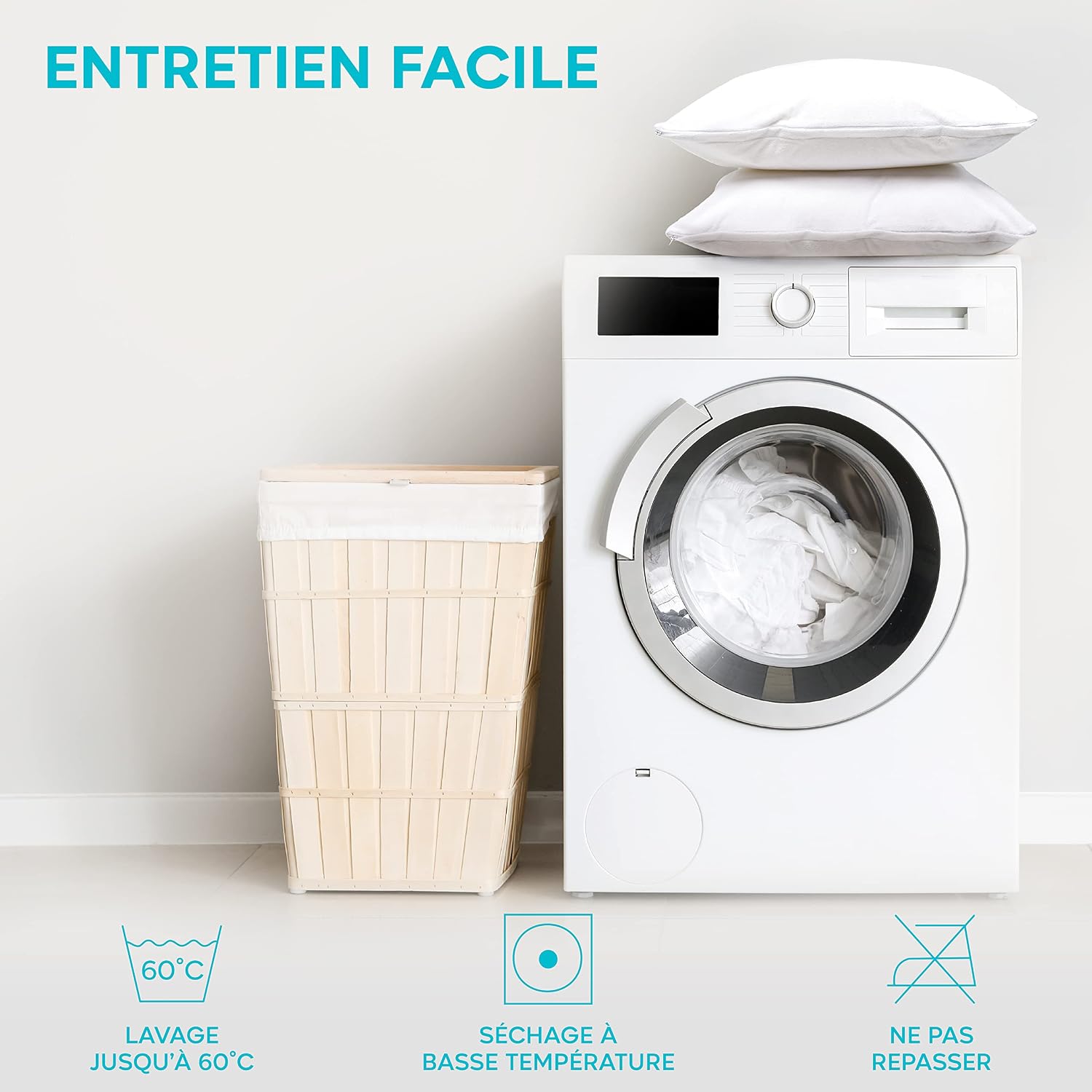 Detalle 2 de Protege Oreiller 40x60 - Lot de 2 Housse Oreiller Impermeable Twinzen