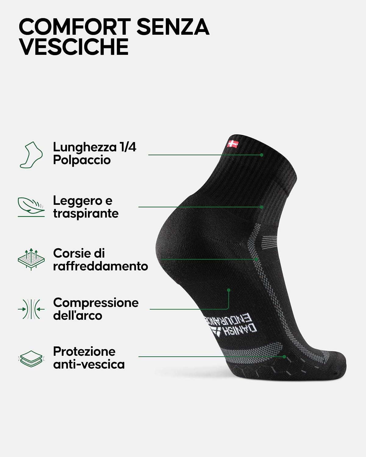 Detalle 2 de DANISH ENDURANCE Calze Running 3 paia
