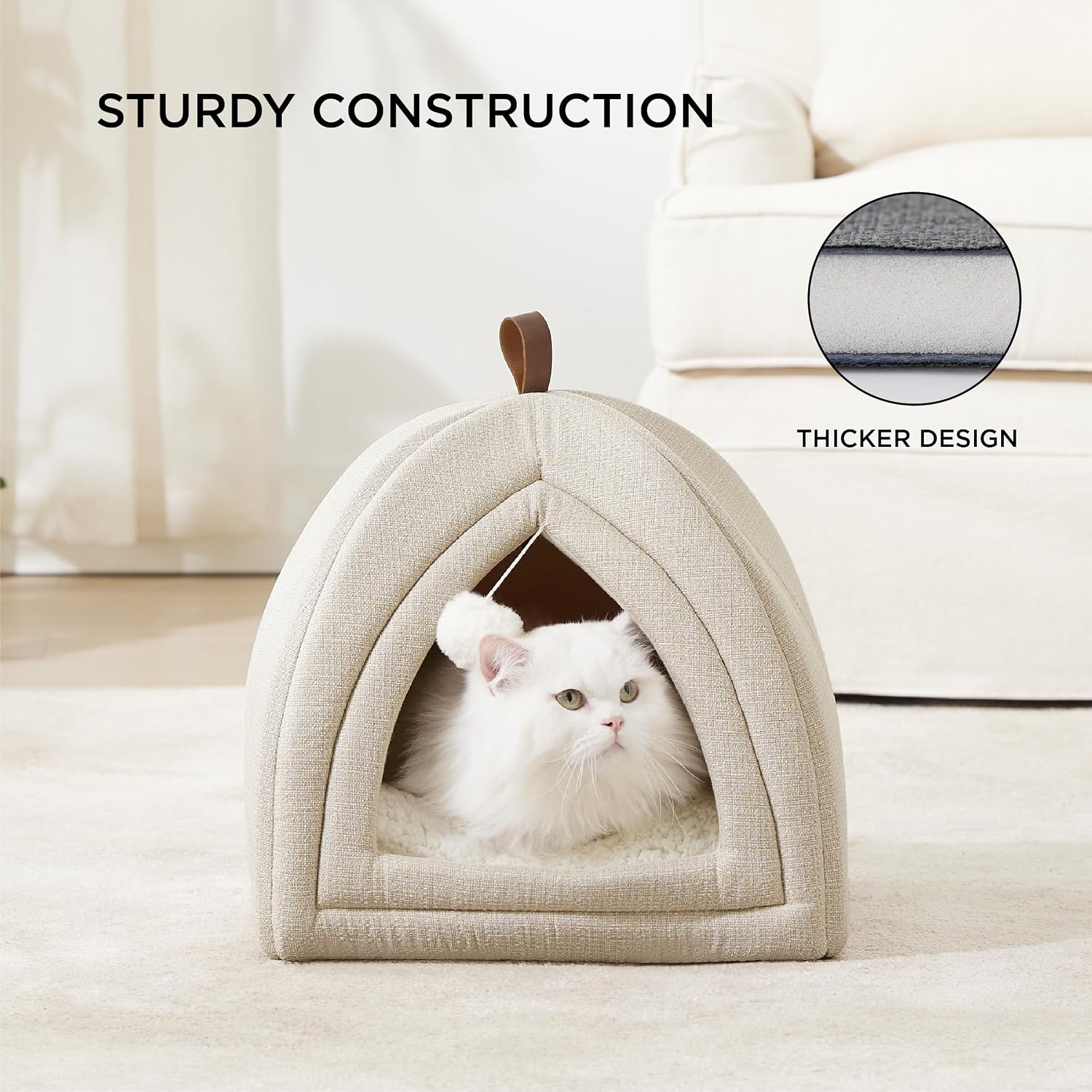 Detalle 2 de Bedsure Cat Cave Bed Igloo 40x40x40cm
