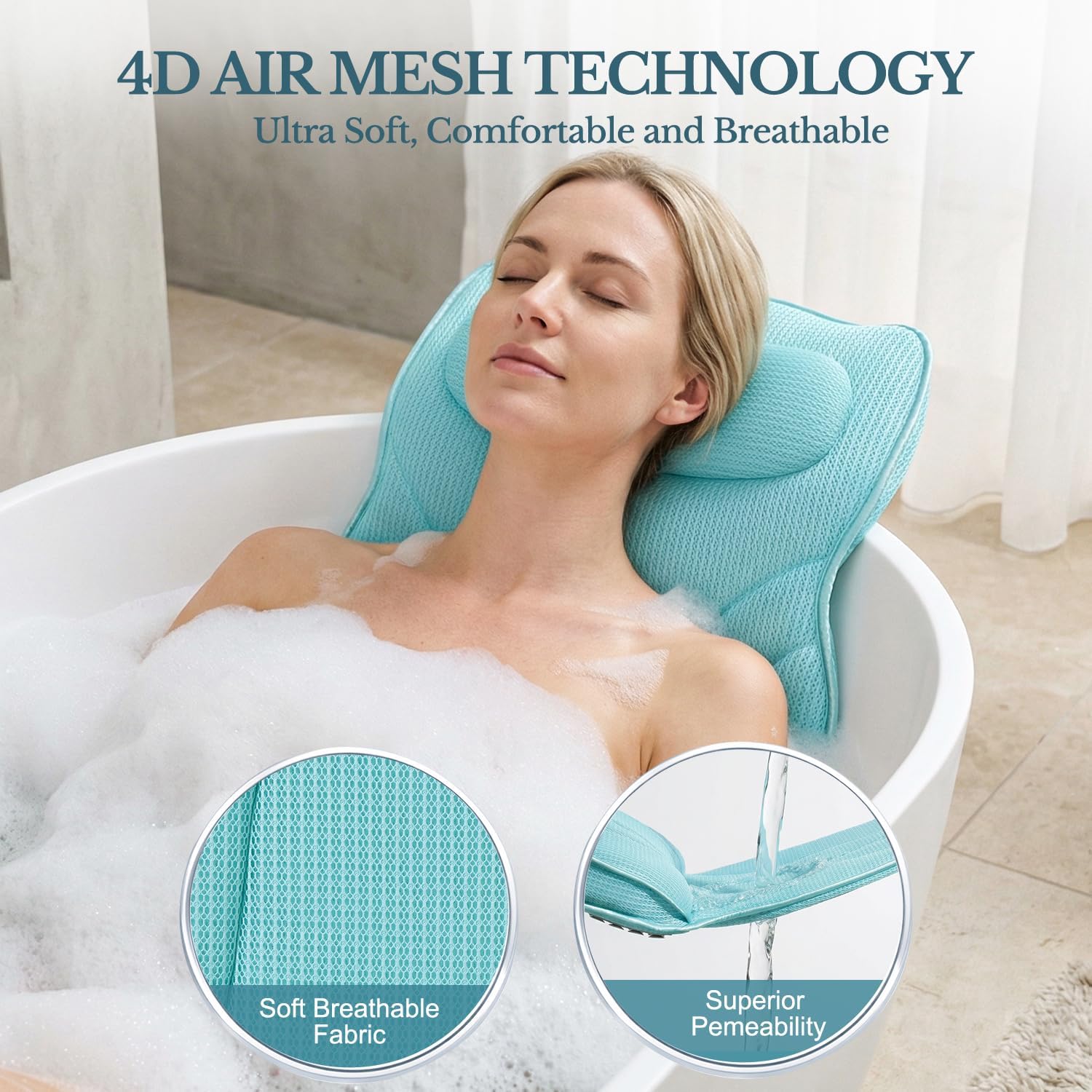 Detalle de Idle Hippo full-body bath pillow, Lake Blue