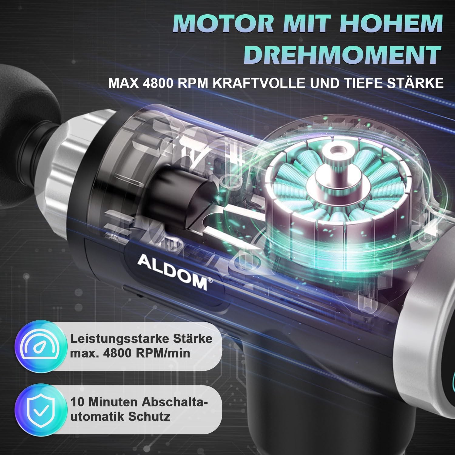 Thumbnail 5 de ALDOM Pistola Massaggio 30 velocità 💆