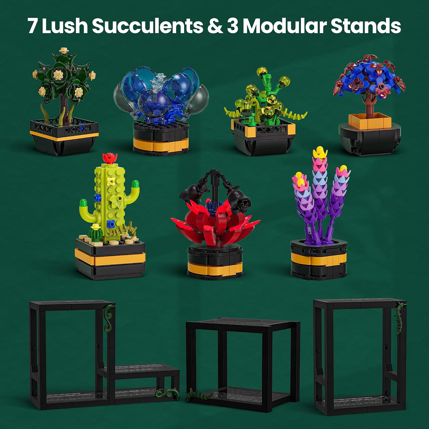 Detalle de Glikid Succulent Building Set, 7 Plants