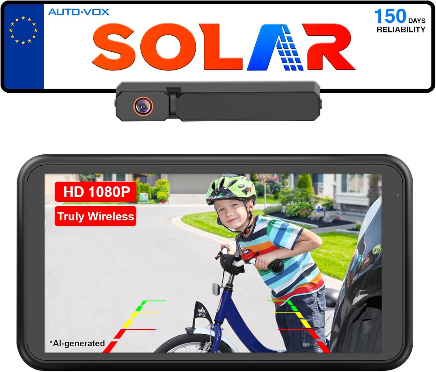 Detalle de AUTO-VOX solar wireless reversing camera kit