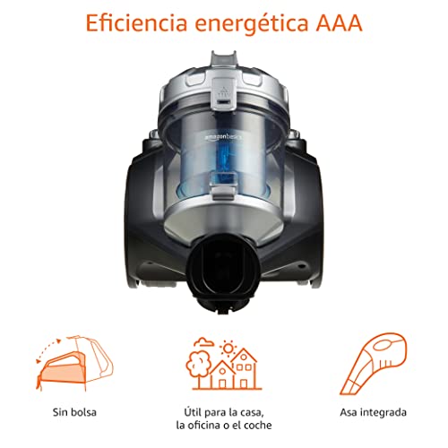 Detalle 2 de Amazon Basics Aspirador de Cilindro, 700W, HEPA, Ligero y Compacto🧹