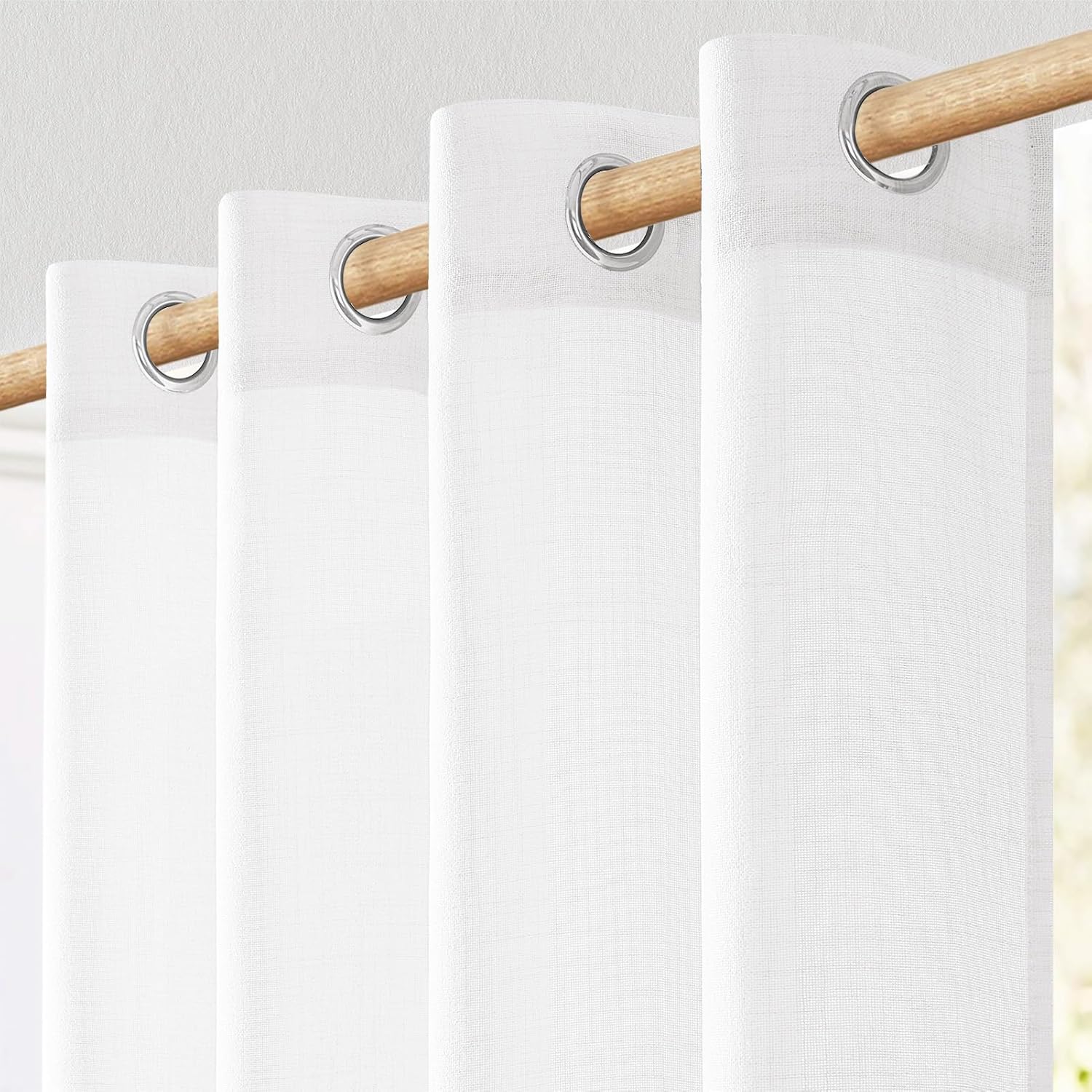Thumbnail 1 de MRTREES Cortinas Translúcidas Blancas 200x240 cm Ojales 🪟