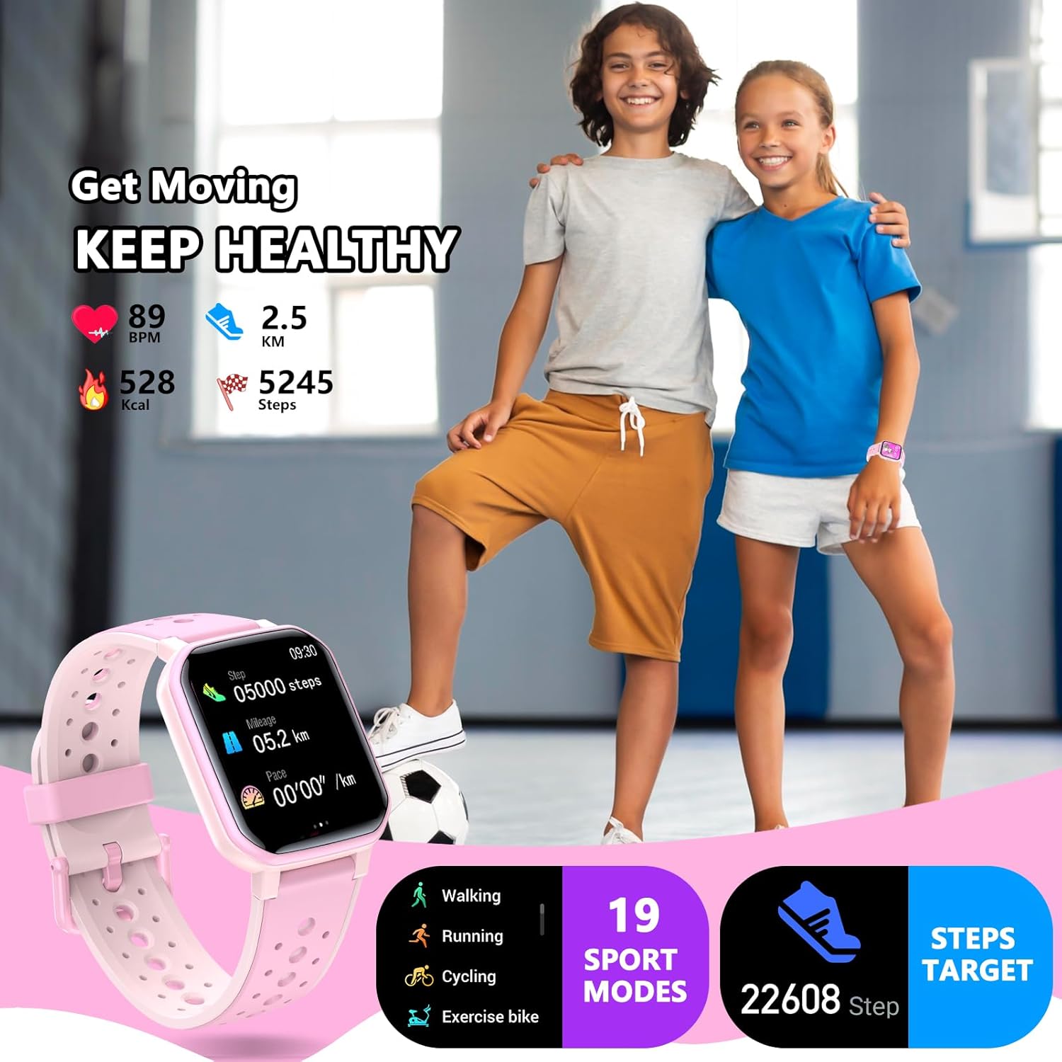 Detalle 2 de JOYELE Reloj Inteligente Niños 🌟 - Monitor de Actividad y Sueño