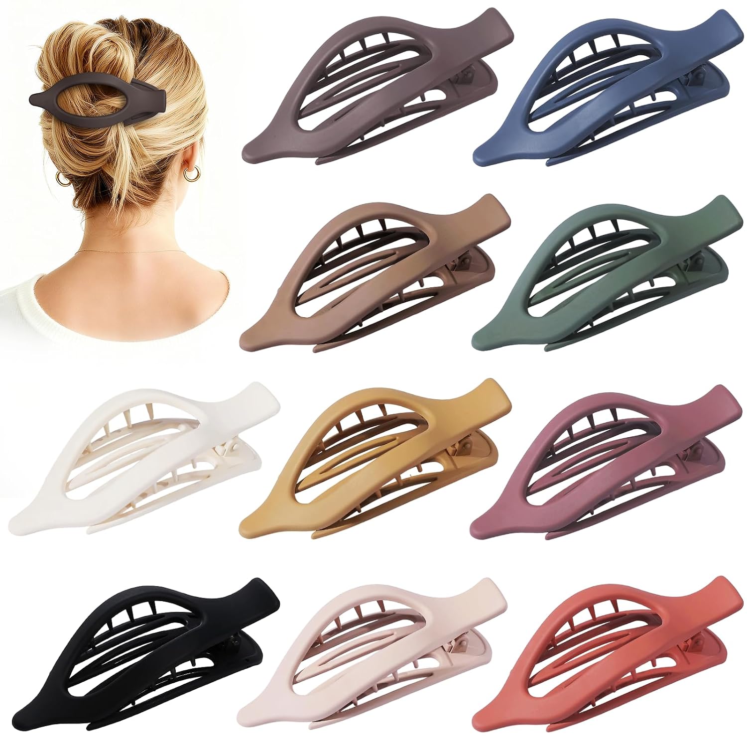 Detalle de Sisiaipu Flat Hair Clips, 10-Piece Set