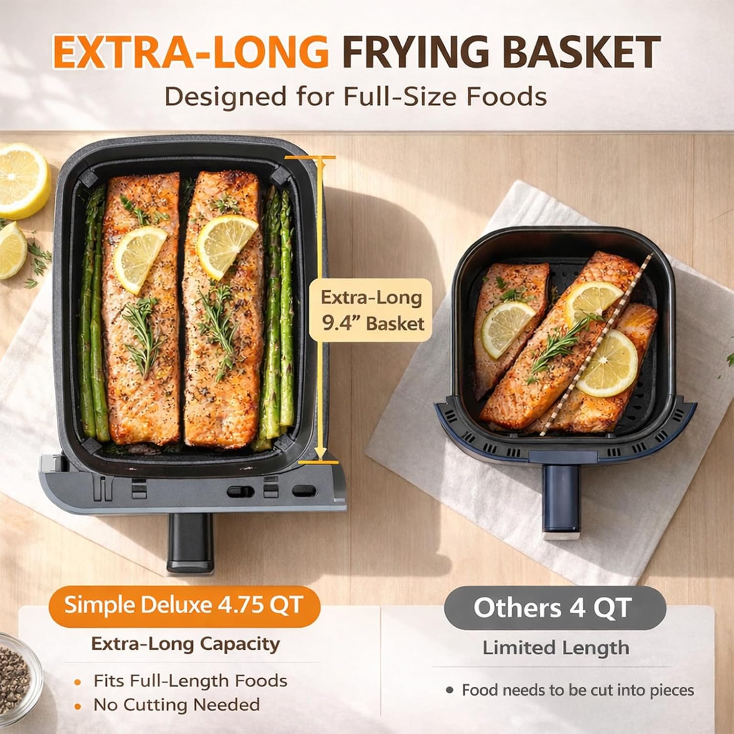 Thumbnail 3 de Simple Deluxe 9.5-Qt Dual Basket Air Fryer (10-in-1) with Sync Cook and Independent Temperature Control