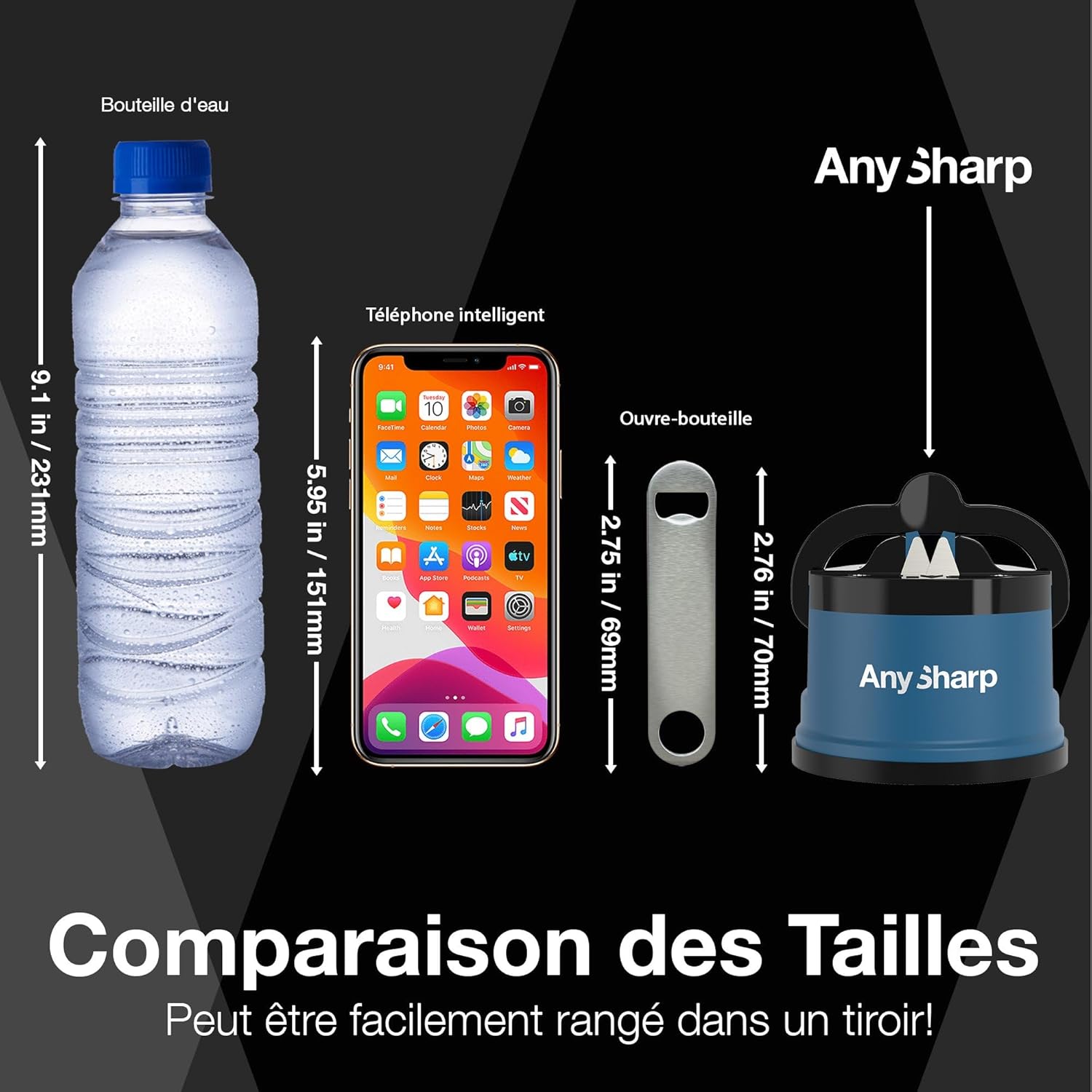 Thumbnail 5 de AnySharp Aiguiseur de Couteaux avec Ventouse PowerGrip — Sécurité mains libres, 20° pré-réglé, pour acier trempé et dents