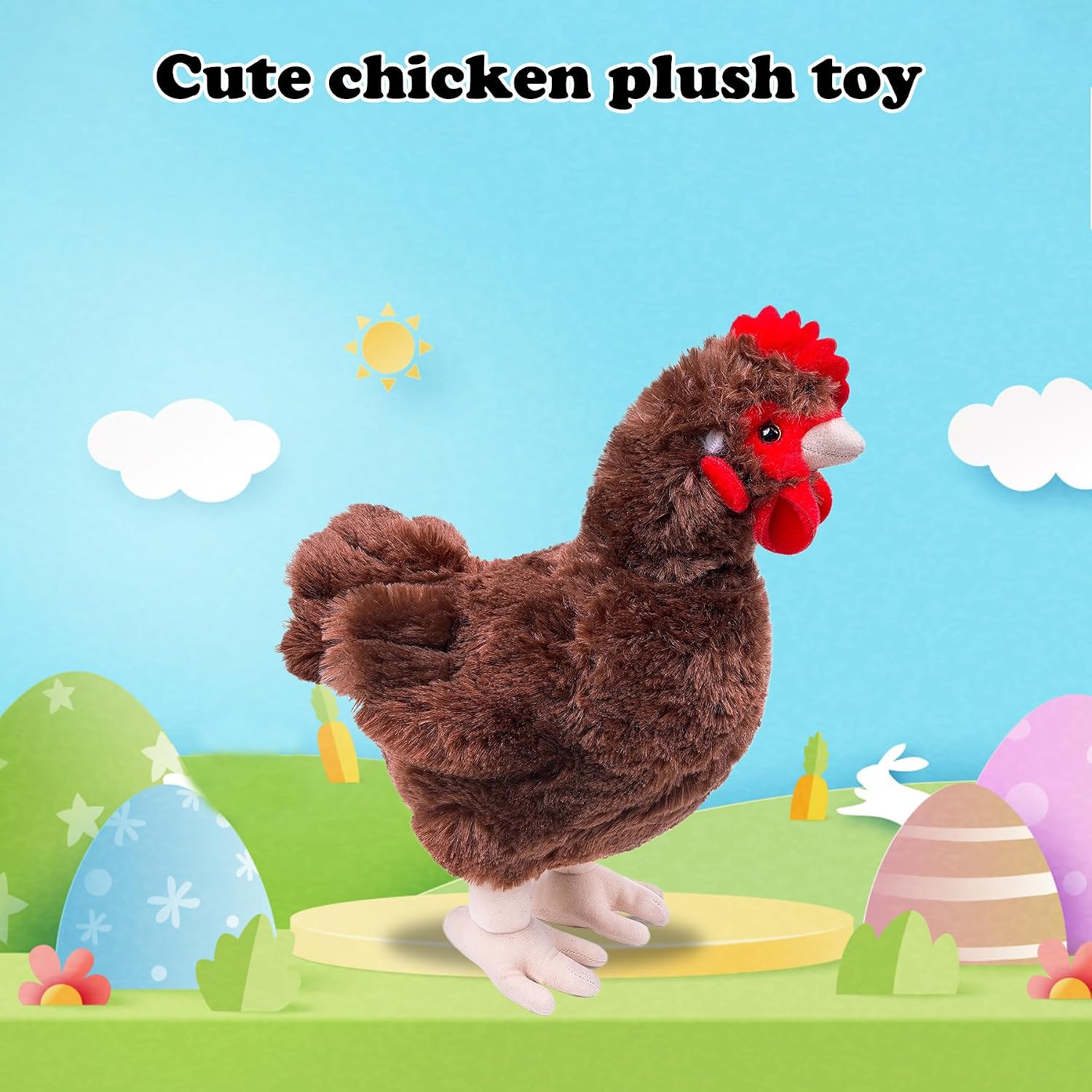 Detalle 1 de lilizzhoumax Chicken Plush Toy 10-inch cuddly hen