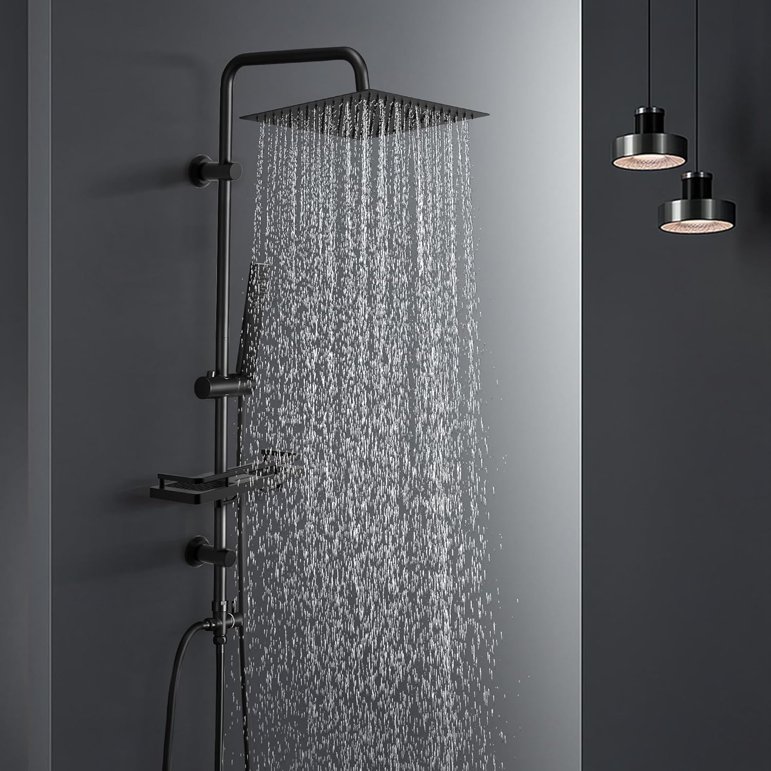 Thumbnail 6 de Görbach Regendusche Duschsystem mit Ablage, wassersparend, Edelstahl ⌚💧