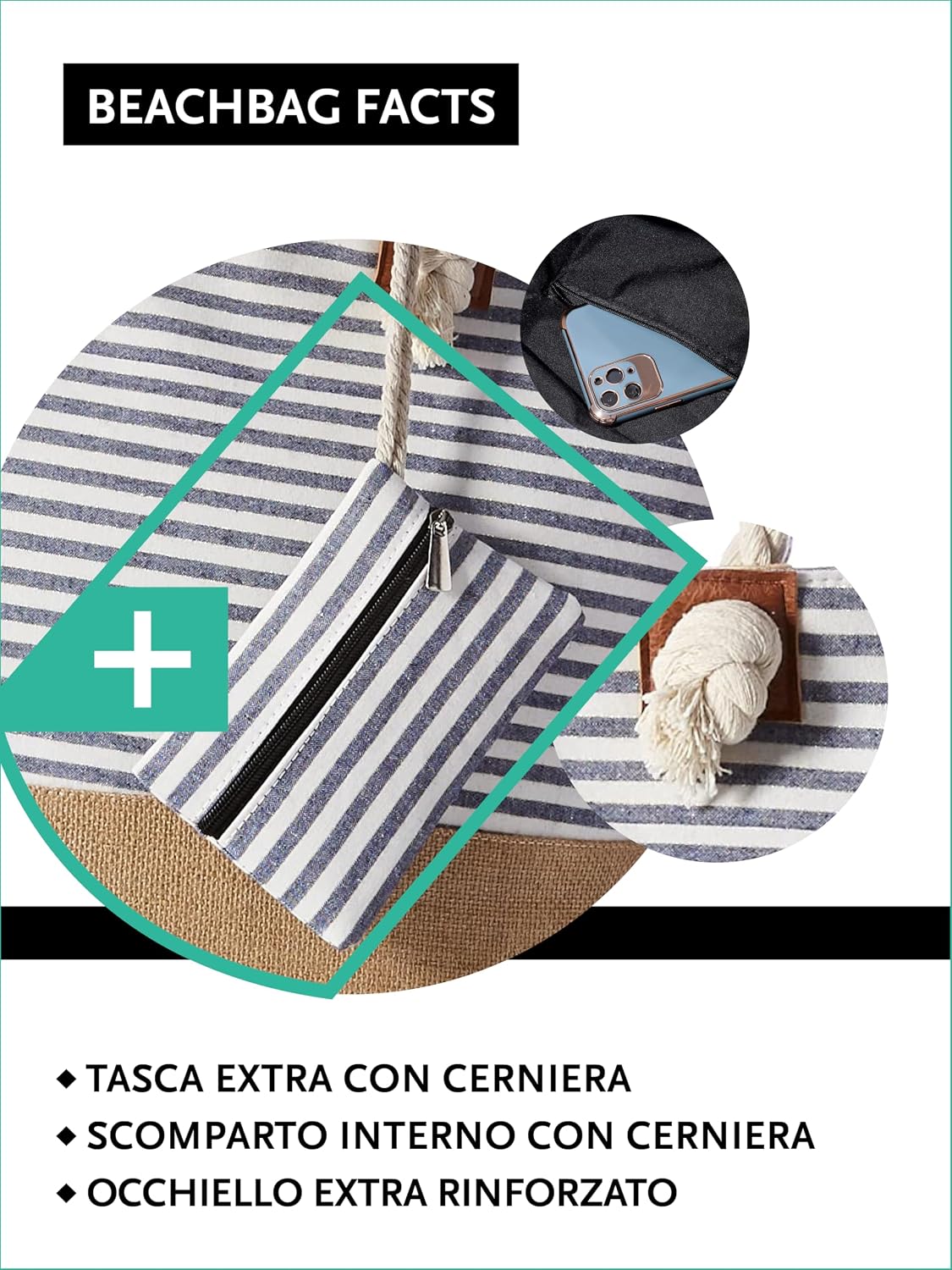 Thumbnail 2 de DonDon Grande borsa da spiaggia idrorepellente