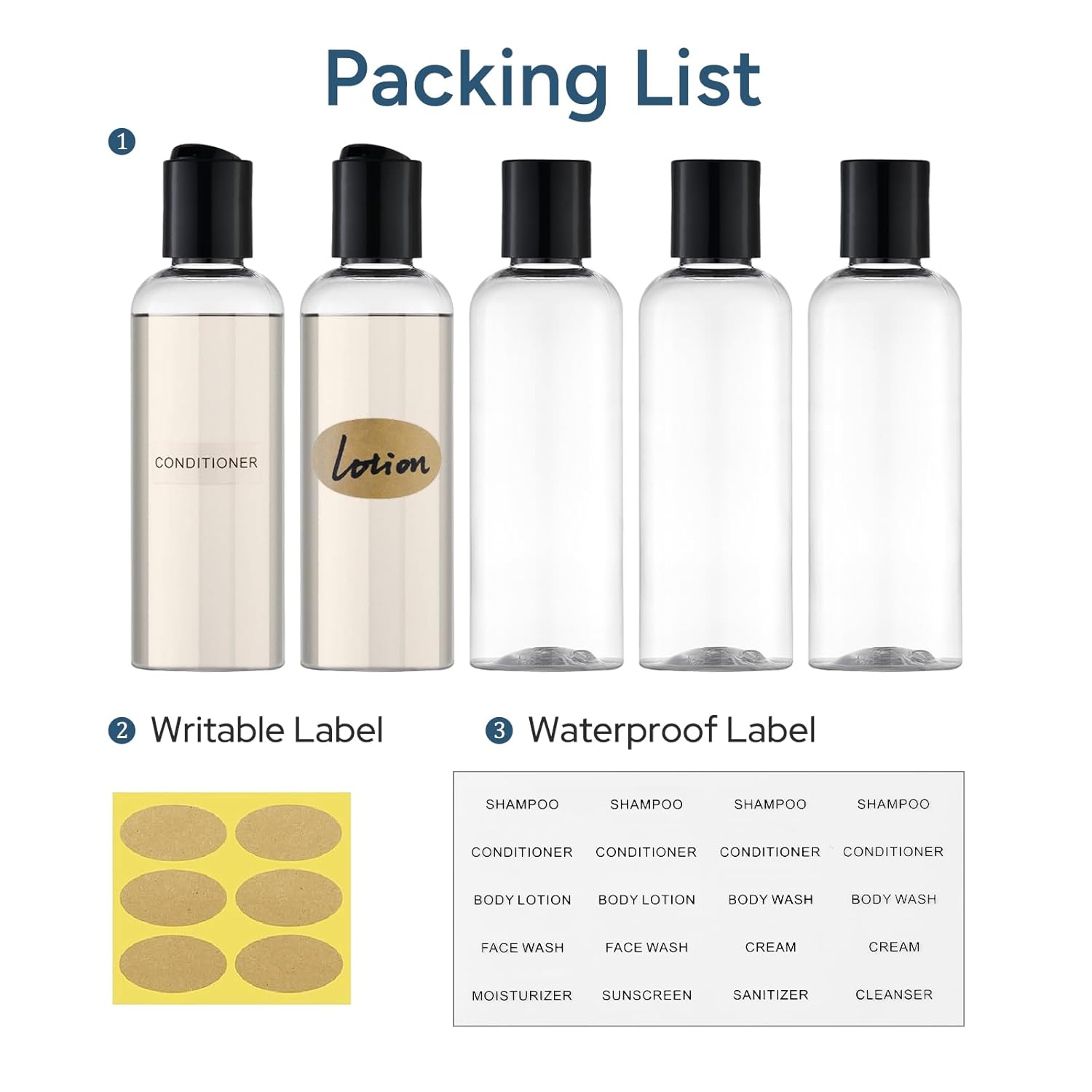 Thumbnail 6 de Owlyee Travel Bottles 3.4 oz for TSA