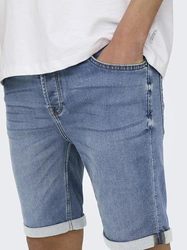 Detalle de Only and Sons Ply Life Blue Shorts Hombre – Pantalones Cortos Azules L