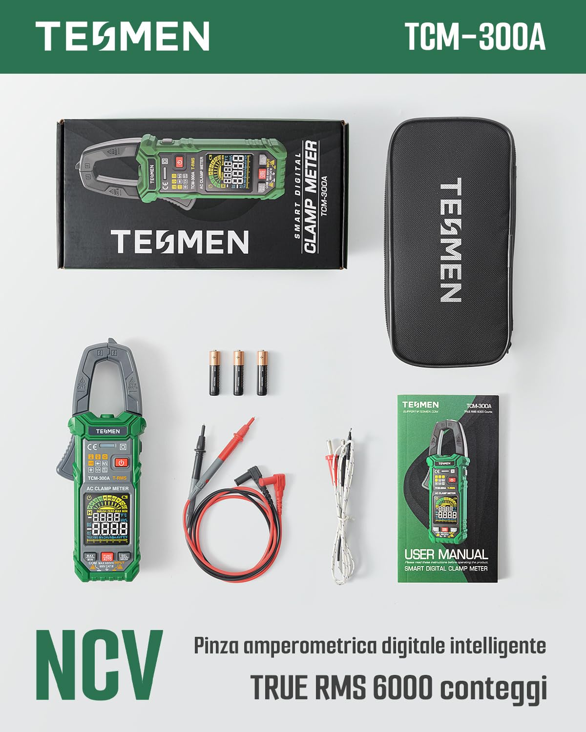 Thumbnail 6 de TESMEN TCM-300A pinza amperometrica 6000 conteggi