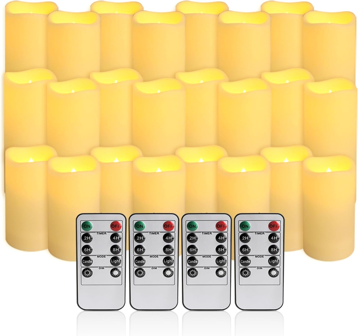 Detalle de CLTNIKET hi681 Flameless LED Candles, 24-Pack in Three Sizes with Remote